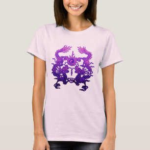 Camiseta Dragones CHINOS de la púrpura del AÑO NUEVO