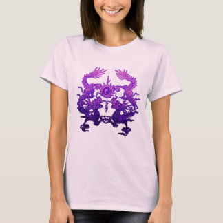 Camiseta Dragones CHINOS de la púrpura del AÑO NUEVO