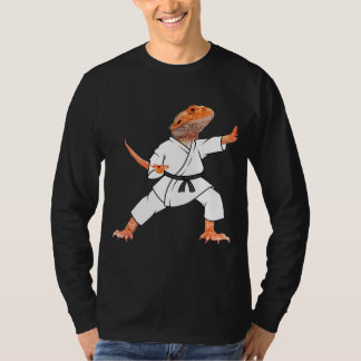 Camiseta Dragones con barba haciendo Karate Samurai Ninja L