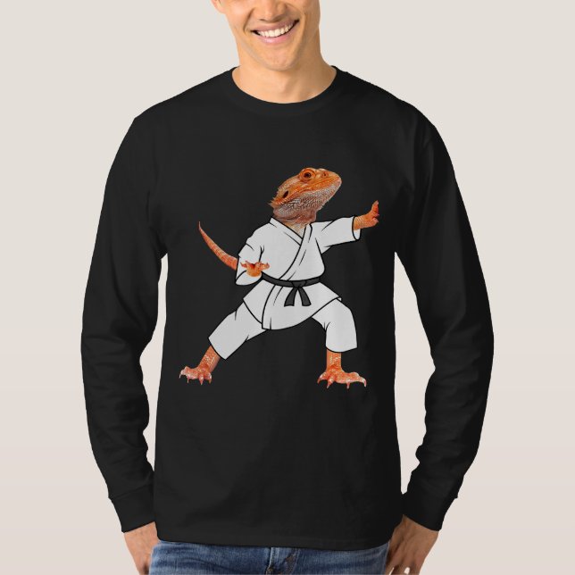 Camiseta Dragones con barba haciendo Karate Samurai Ninja L (Anverso)
