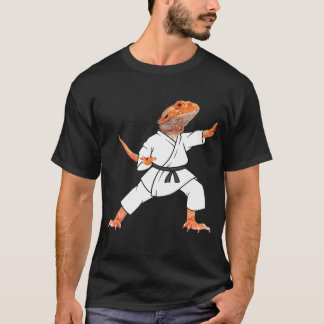 Camiseta Dragones con barba haciendo Karate Samurai Ninja L