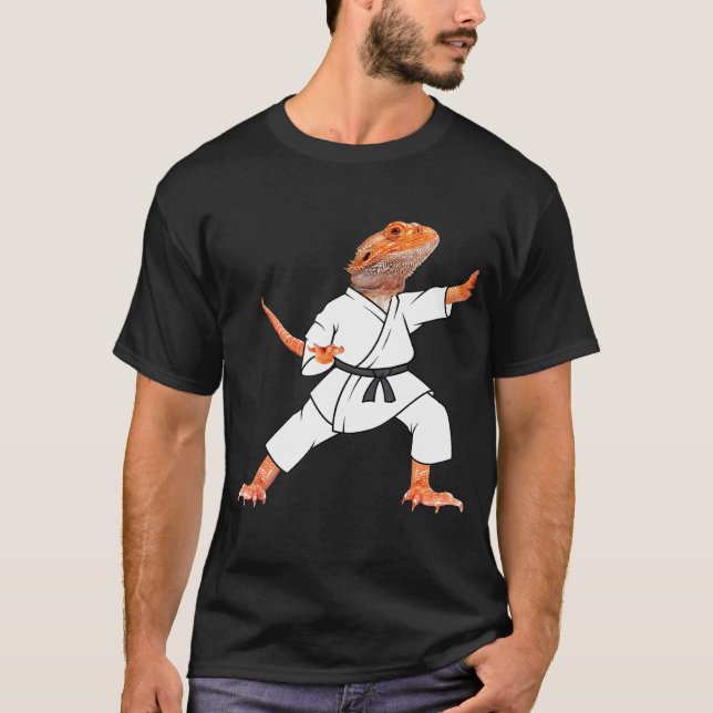 Camiseta Dragones con barba haciendo Karate Samurai Ninja L (Anverso)