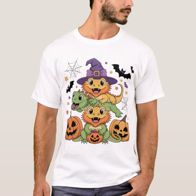Camiseta Dragones con barba Halloween Diversión (Anverso)