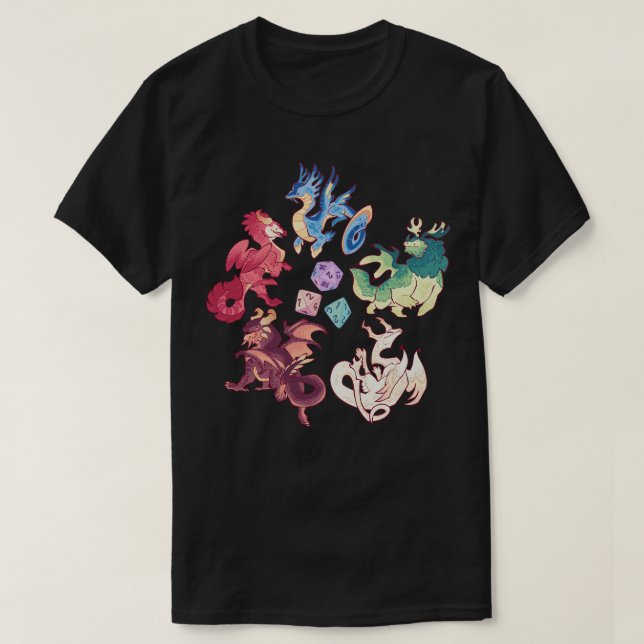 Camiseta dragones cromáticos (Diseño del anverso)