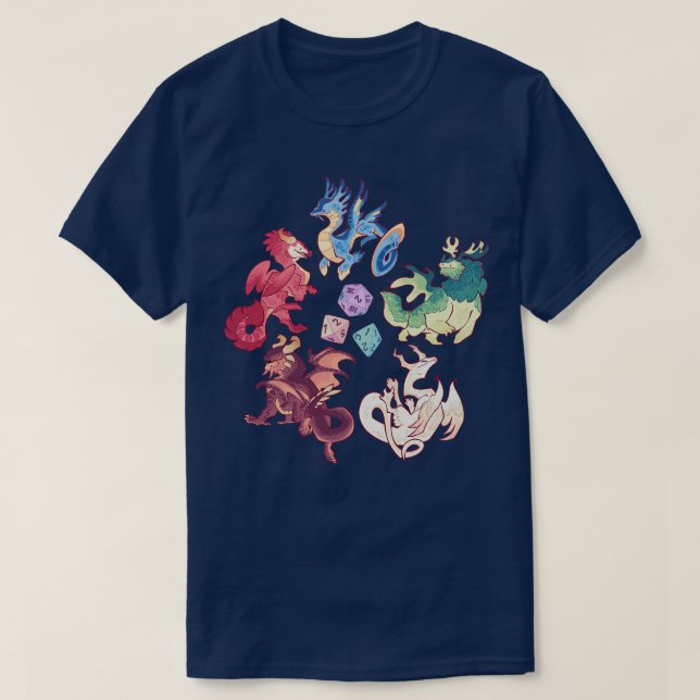 Camiseta dragones cromáticos (Diseño del anverso)