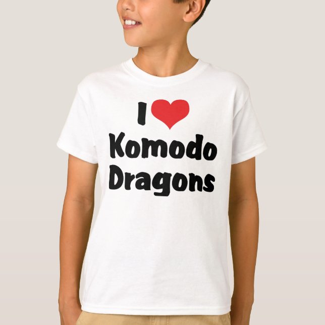 Camiseta Dragones de Komodo del Corazón que Amo (Anverso)