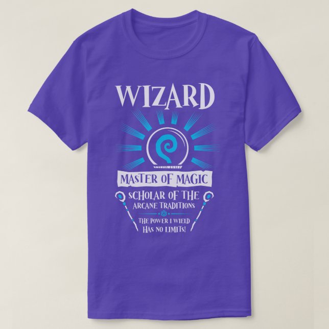Camiseta Dragones de mazmorras de clase DD WIZARD (Diseño del anverso)