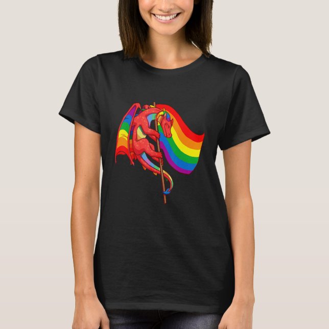 Camiseta Dragones de orgullo Lgbt Gay Lesbiana Transexual T (Anverso)