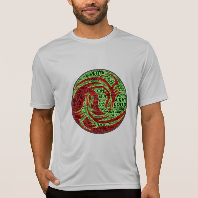 Camiseta Dragones de persecución dualísticos rojos y verdes (Anverso)