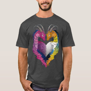Camiseta Dragones de rosa bisexual Bandera del Orgullo LGBT