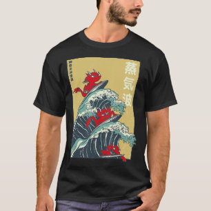 Camiseta Dragones de surf de olas gigantes de estilo japoné