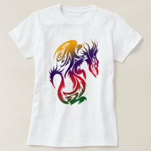 Camiseta Dragones   Dragón Arte Colorido Estilo Tatuaje