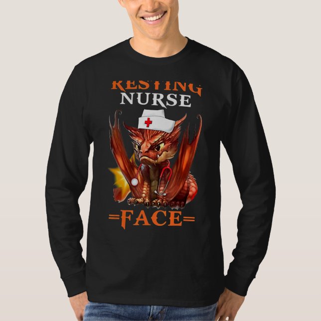 Camiseta Dragones en reposo de enfermera Enfermería facial (Anverso)