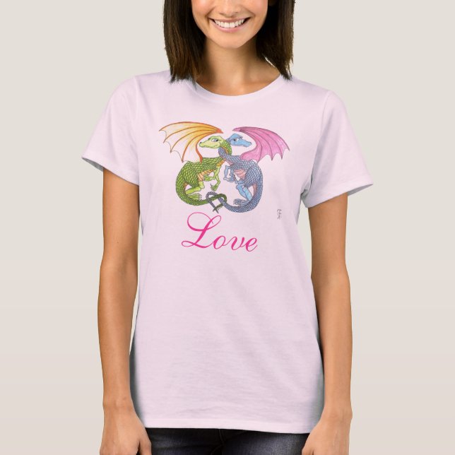 Camiseta Dragones entrelazados en el té de las damas de amo (Anverso)