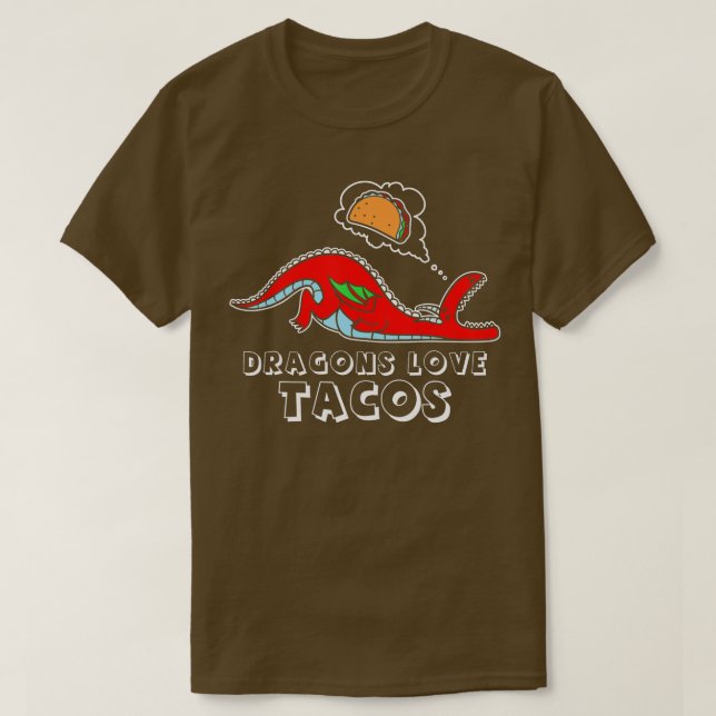 Camiseta Dragones Love Tacos diseño Dragon diseño Taco (Diseño del anverso)