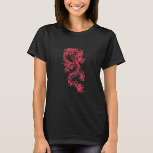 Camiseta Dragones ondulados medievales Throne Flagon Mujere