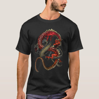 Camiseta Dragones Rojos y Negros