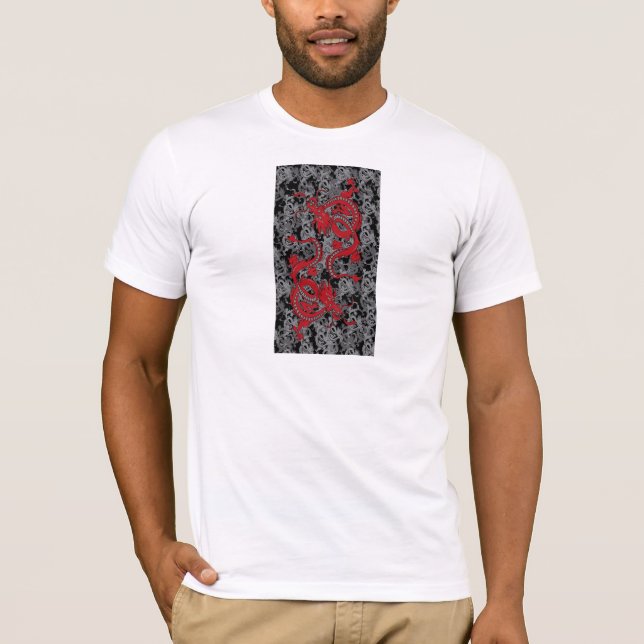 Camiseta Dragones rojos Ying Yang (Anverso)