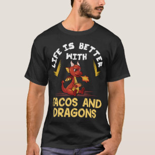 Camiseta Dragones Tacos Gift Mujeres Hombres Amor Mexicano