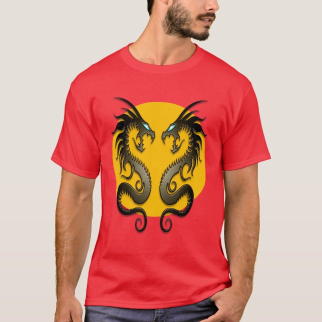 Camiseta Dragones tribales (amarillo) (Anverso)