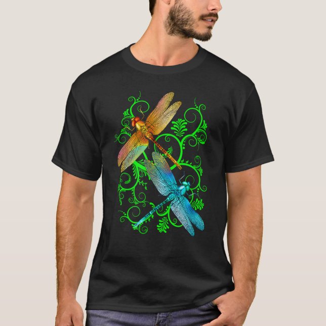 Camiseta Dragonflies in the Garden (Anverso)