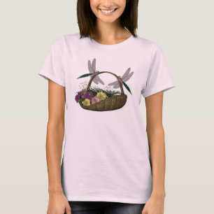 Camiseta Dragonflies On Flower Basket Nature
