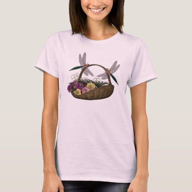 Camiseta Dragonflies On Flower Basket Nature (Anverso)