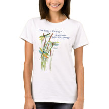Dragonfly acuarela con cita de Lewis Carroll