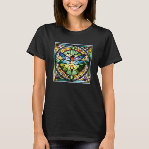 Camiseta Dragonfly de vidrio manchado