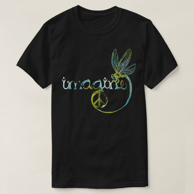 Camiseta Dragonfly Imagine Hippie Para Mujeres Hombres (Diseño del anverso)
