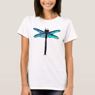 Camiseta Dragonfly japonés vintage, azul turquesa