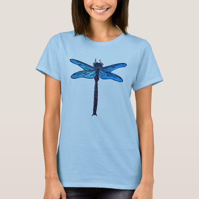 Camiseta Dragonfly japonés vintage, azul zafiro (Anverso)