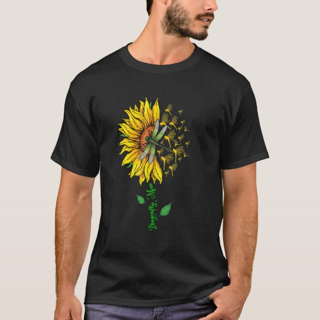 Camiseta Dragonfly Mom Cute Sunflower Dragonflys Lover Moth (Anverso)