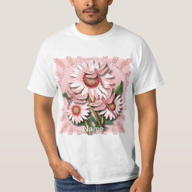 Camiseta Dragonfly Pink Daisies (Anverso)