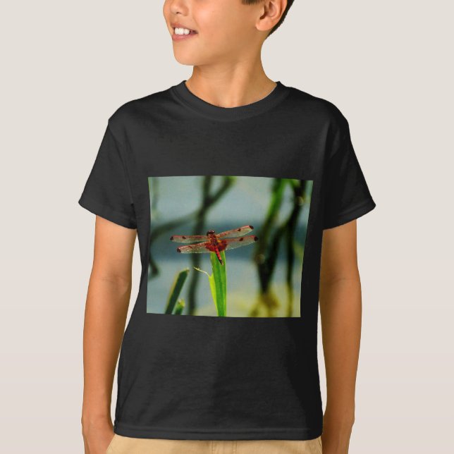 Camiseta Dragonfly rojo y negro visto (Anverso)