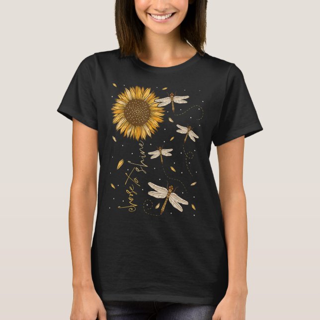Camiseta Dragonfly Sunflower Elige Brillar La Mentalidad De (Anverso)
