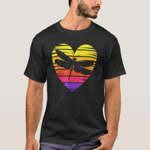 Camiseta Dragonfly Vintage Heart Animal Men Mujeres