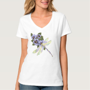 Camiseta Dragonfly y Pansies