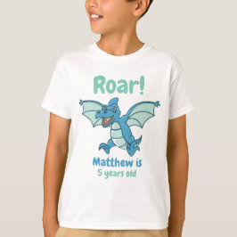 Camiseta Drágonos verdes y azules Dinosaurios Roar Boy cump