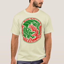Camiseta Dragonround - Verde con fuego rojo