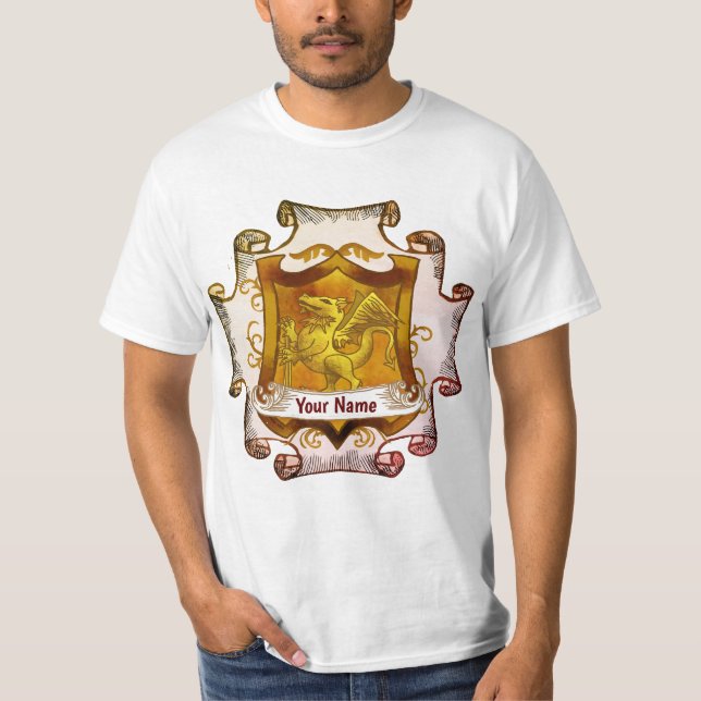 Camiseta Dragons Shield Family Crest Surname (Anverso)