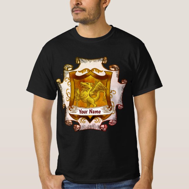 Camiseta Dragons Shield  Family Crest Surname  t-shirt (Anverso)