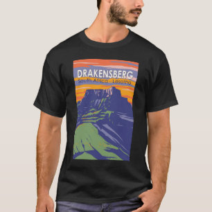 Camiseta Drakensberg Sudáfrica Lesoto Retro de arte de viaj