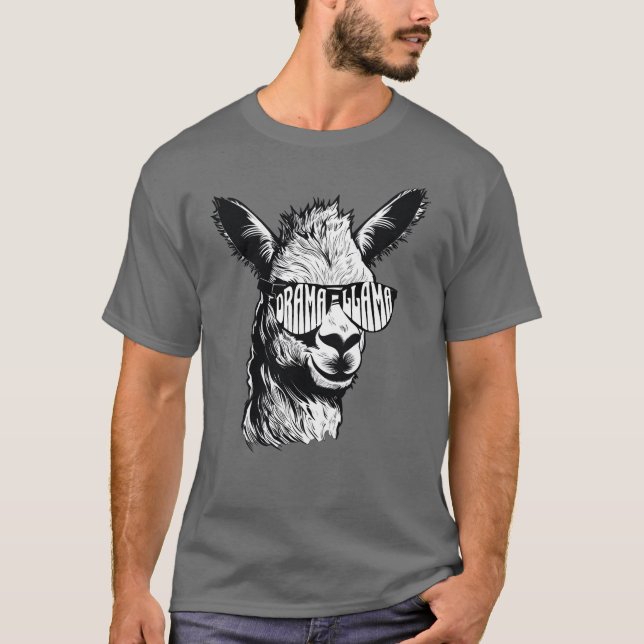 Camiseta Drama llama a punny llama a los hombres de Lover (Anverso)