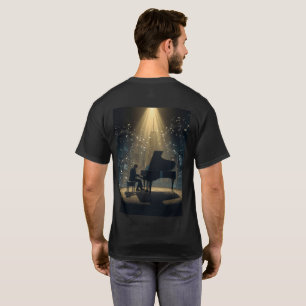Camiseta Dramática Silhouette De Música Piana Con Sabios De