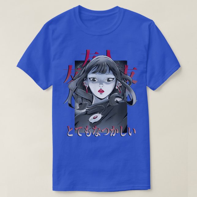 Camiseta Dramático Chica Anime (Diseño del anverso)
