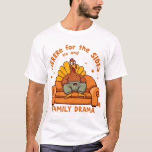 Camiseta Dramático Día de Acción de Gracias con Pavo y Fami