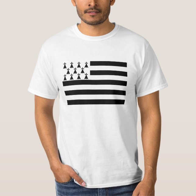 Camiseta Drapeau de la Bretaña Breizh Gwenn ha Du Britanny (Anverso)
