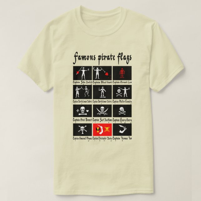Camiseta Drapeaux pirates célèbres (Diseño del anverso)
