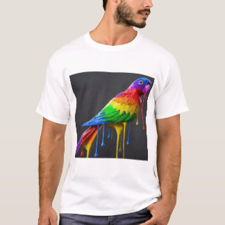 Camiseta Drapes en colores de loro: vibrantes y juguetones